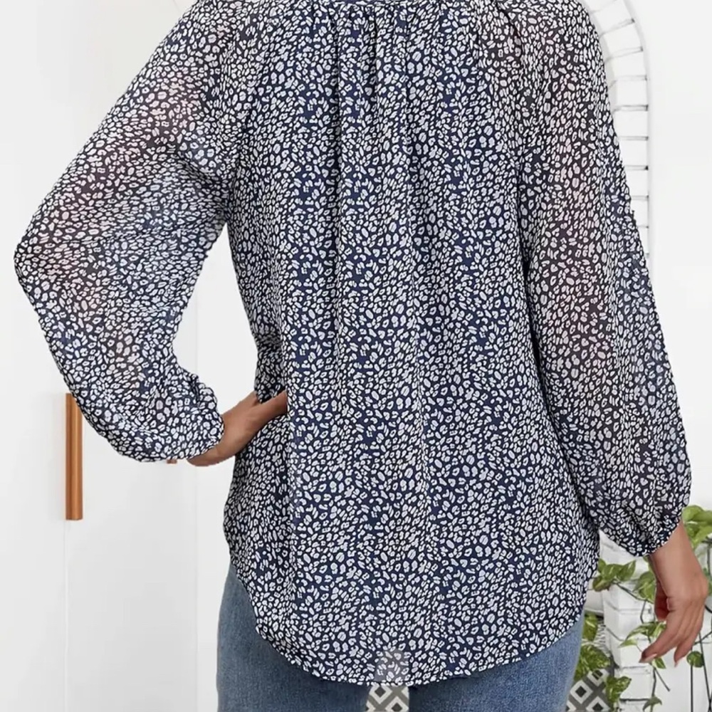 Women's Blue Patterned Top - Picture 2 of 2